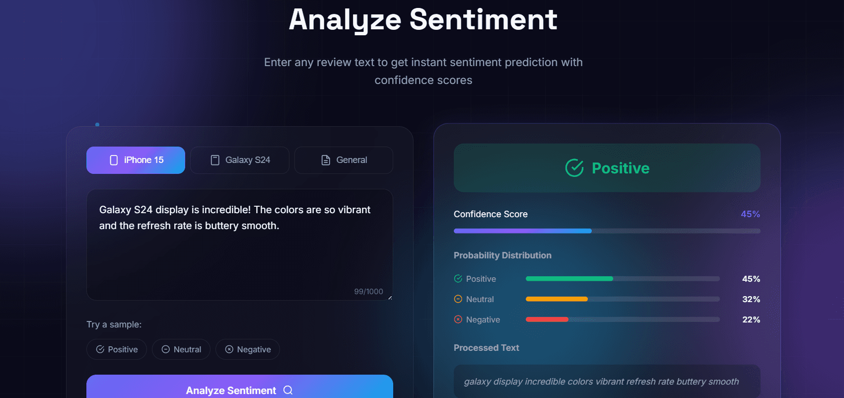 SentimentAI - NLP Analytics screenshot 1