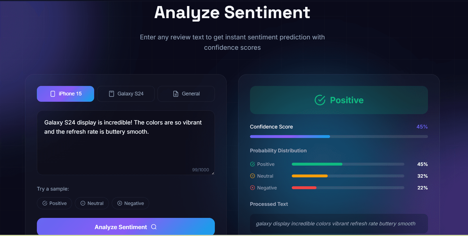 SentimentAI - NLP Analytics screenshot 2