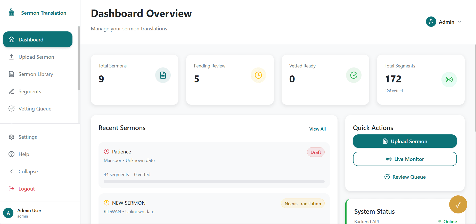 Real-Time Sermon Translation